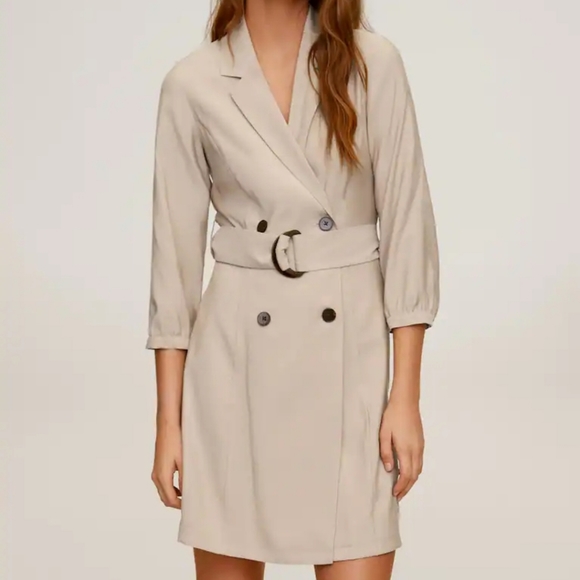 NWT MANGO Buttoned wrap dress - Picture 2 of 6